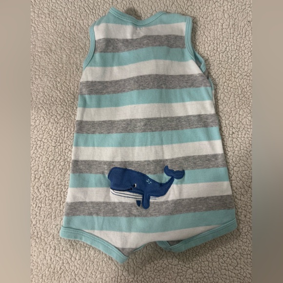 Carter's Teal and Gray Whale Romper - Picture 4 of 5